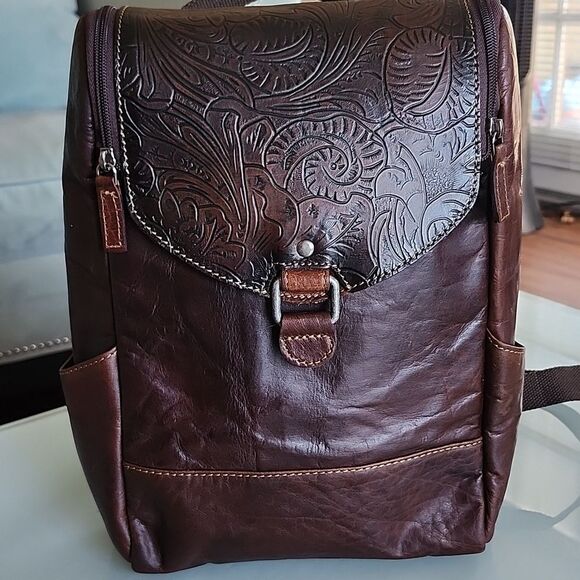 Jack Georges Voyager Leather Convertible Tooled  Western Festival Bag main image 9